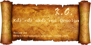 Köröskényi Orsolya névjegykártya